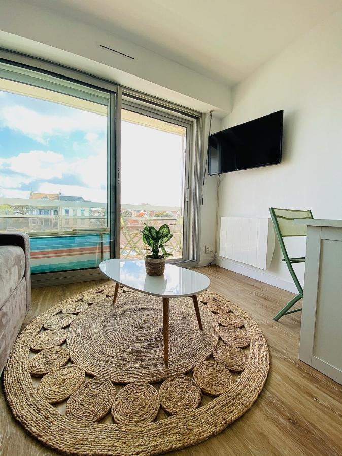 Studio 17m2 vue mer balcon Sud + garage privé Wimereux Esterno foto
